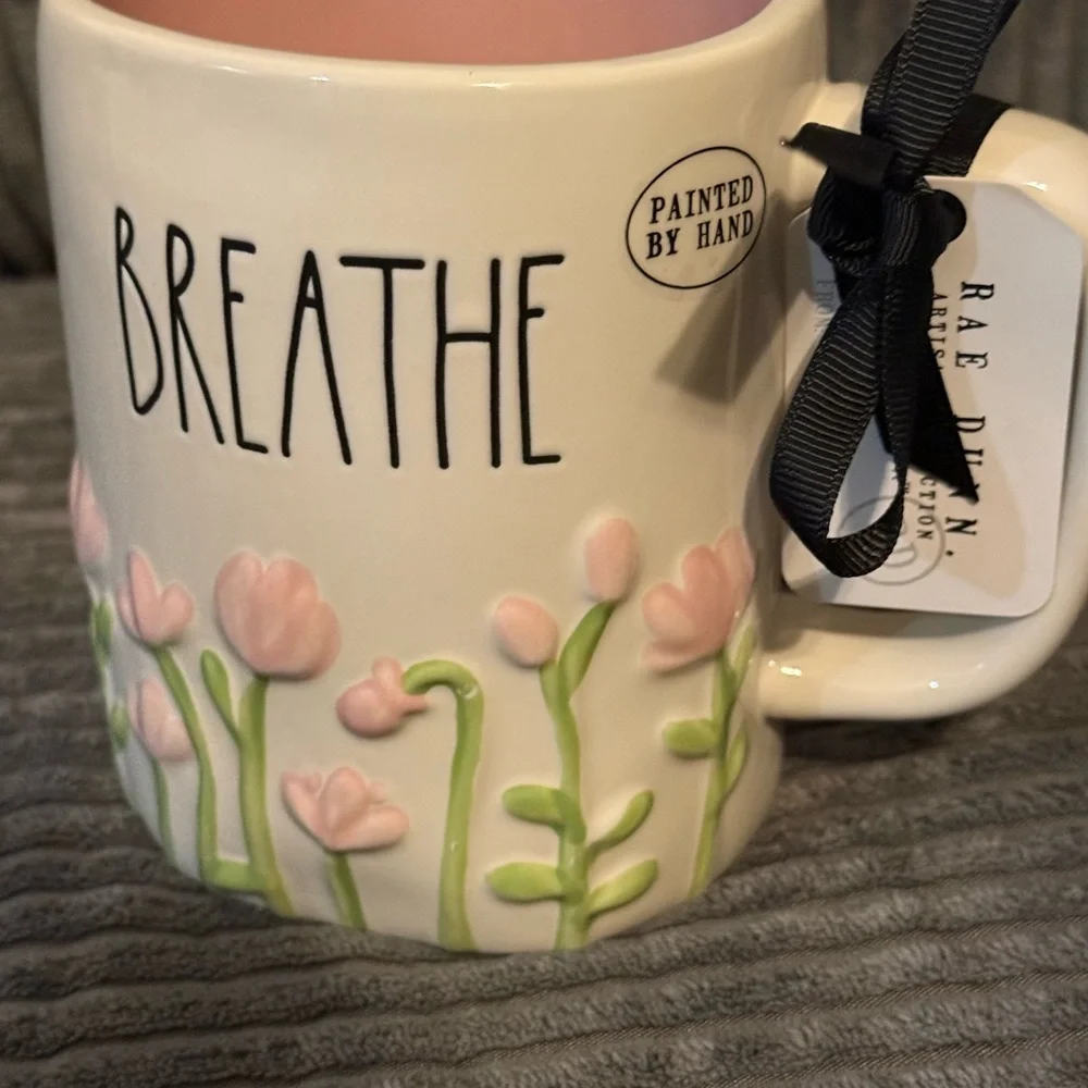 Rae Dunn Breathe Mug with Floral Design - Picture 3 of 6